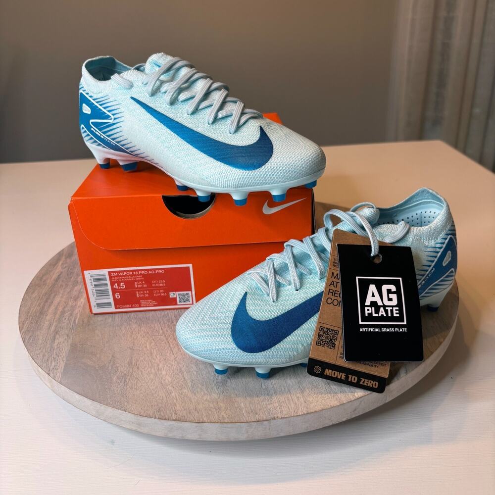 NEW Nike Zoom Vapor 16 Pro AG Pro Glacier Blue Orbit FQ8684-400 Men 4.5 / Wmn 6